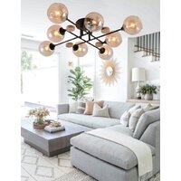 Люстра средней высоты Mirastyle MH-1491B/8 BK+WOOD - Превью изображения №10 — Интернет-магазин Time-Shop