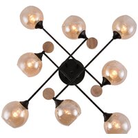 Люстра средней высоты Mirastyle MH-1491B/8 BK+WOOD - Превью изображения №4 — Интернет-магазин Time-Shop