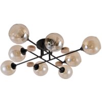 Люстра средней высоты Mirastyle MH-1491B/8 BK+WOOD - Превью изображения №2 — Интернет-магазин Time-Shop