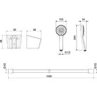 Душевой гарнитур  Aquatek Бетта AQ2032BGM (черный хром) - Превью изображения №7 — Интернет-магазин Time-Shop