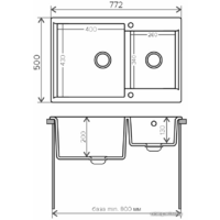 Кухонная мойка Polygran Brig-772 (серый 14) - Превью изображения №2 — Интернет-магазин Time-Shop