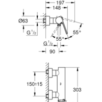Смеситель Grohe Plus 33577003 - Превью изображения №2 — Интернет-магазин Time-Shop