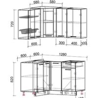 Готовая кухня Интерлиния Мила 12x13 без столешницы (вудлайн кремовый/антрацит) - Превью изображения №2 — Интернет-магазин Time-Shop