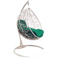 M-Group Капля 11020104 (белый ротанг/зеленая подушка)