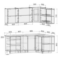 Готовая кухня Интерлиния Мила Матте 1.5x2.0 А правая (белый-белый-опал светлый) - Превью изображения №2 — Интернет-магазин Time-Shop