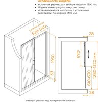 Душевая дверь RGW PA-114Gr 030811413-110 - Превью изображения №3 — Интернет-магазин Time-Shop
