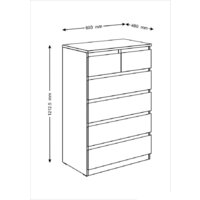 Комод Mio Tesoro Мальта 6 ящиков 80x121 2.05.02.100.1 (белый) - Превью изображения №5 — Интернет-магазин Time-Shop