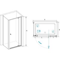 Душевой уголок RGW PA-44B (PA-02B + Z-050-1B) 41084409-014 100x90 (черный/прозрачное стекло) - Превью изображения №2 — Интернет-магазин Time-Shop