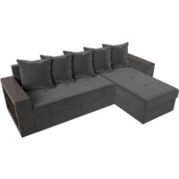 Угловой диван Лига диванов Дубай лайт правый 114152 (велюр серый) - Превью изображения №4 — Интернет-магазин Time-Shop