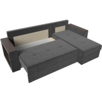 Угловой диван Лига диванов Дубай лайт правый 114152 (велюр серый) - Превью изображения №7 — Интернет-магазин Time-Shop