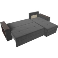 Угловой диван Лига диванов Дубай лайт правый 114152 (велюр серый) - Превью изображения №6 — Интернет-магазин Time-Shop