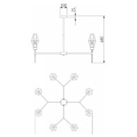Подвесная люстра Евросвет Prism 60143/8 латунь - Превью изображения №2 — Интернет-магазин Time-Shop