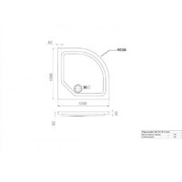 Душевой поддон Maroni Низкий полукруг 100х100 - Превью изображения №2 — Интернет-магазин Time-Shop