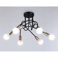 Люстра средней высоты Ambrella light Traditional TR80419/5 BK/GD (черный/золото) - Превью изображения №3 — Интернет-магазин Time-Shop