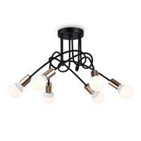 Люстра средней высоты Ambrella light Traditional TR80419/5 BK/GD (черный/золото) - Превью изображения №6 — Интернет-магазин Time-Shop