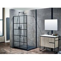 Душевая стенка Calani Soleo Walk In 90x195 CAL-K6010 (черный/прозрачное стекло) - Превью изображения №3 — Интернет-магазин Time-Shop