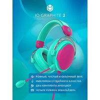 Наушники IO by Red Square Graphite 2 (бирюзовый/розовый) - Превью изображения №5 — Интернет-магазин Time-Shop