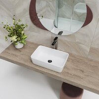 Умывальник Lauter 21674A + клапан 21190W + сифон 21635W (белый матовый) - Превью изображения №4 — Интернет-магазин Time-Shop