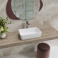 Умывальник Lauter 21674A + клапан 21190W + сифон 21635W (белый матовый) - Превью изображения №5 — Интернет-магазин Time-Shop