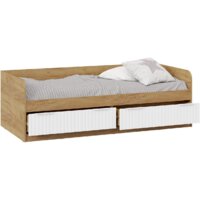 Кровать-тахта Трия Хилтон комбинированная 90x200 (дуб крафт золотой/белый матовый) - Превью изображения №2 — Интернет-магазин Time-Shop