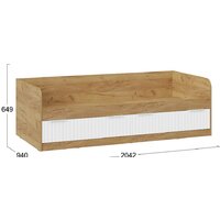 Кровать-тахта Трия Хилтон комбинированная 90x200 (дуб крафт золотой/белый матовый) - Превью изображения №5 — Интернет-магазин Time-Shop