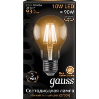 Светодиодная лампочка Gauss Filament A60 E27 10 Вт 2700 К 102802110 - Превью изображения №2 — Интернет-магазин Time-Shop