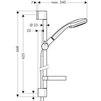 Душевой гарнитур  Hansgrohe Croma 100 Vario/Unica’C (27772000) - Превью изображения №2 — Интернет-магазин Time-Shop