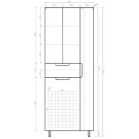  Style Line Шкаф-пенал Оптима 70 (напольный, корзина, отделение для халата) - Превью изображения №7 — Интернет-магазин Time-Shop