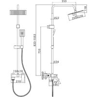 Душевая система  Ledeme L2478D - Превью изображения №7 — Интернет-магазин Time-Shop