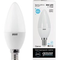 Gauss LED Elementary Candle 8W E14 6500K 33138 (10 шт)