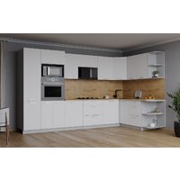 Готовая кухня Интерлиния Мила Лайт 1.68x3.2 правая (белый платинум/белый платинум/дуб бунратти) - Превью изображения №5 — Интернет-магазин Time-Shop