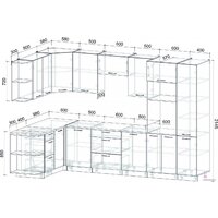 Готовая кухня Интерлиния Мила Лайт 1.68x3.2 правая (белый платинум/белый платинум/дуб бунратти) - Превью изображения №6 — Интернет-магазин Time-Shop