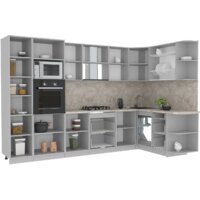 Готовая кухня Интерлиния Мила Лайт 1.68x3.2 правая (белый платинум/белый платинум/дуб бунратти) - Превью изображения №2 — Интернет-магазин Time-Shop