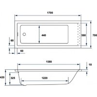 Ванна Excellent Marella Slim 170x70 WAEX.MAE.170.070.WHS1 (c сифоном и ножками) - Превью изображения №3 — Интернет-магазин Time-Shop