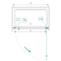 Душевая дверь RGW HO-011 350601109-11 90 (хром/прозрачное стекло) - Превью изображения №2 — Интернет-магазин Time-Shop