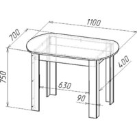 Кухонный стол Мебель-класс Леон-2 (дуб монте-карло) - Превью изображения №4 — Интернет-магазин Time-Shop