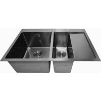 Кухонная мойка Stellar Decor S7850NB-2L-D (нано черный) - Превью изображения №5 — Интернет-магазин Time-Shop