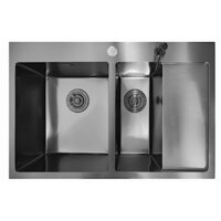 Кухонная мойка Stellar Decor S7850NB-2L-D (нано черный) - Превью изображения №4 — Интернет-магазин Time-Shop