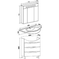  Runo Тумба с умывальником Верона 75 + Элеганс 75 (напольная) - Превью изображения №8 — Интернет-магазин Time-Shop