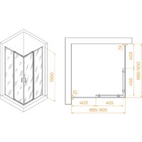 Душевой уголок RGW PA-030 3508103099-11 90x90 (хром/прозрачное стекло) - Превью изображения №2 — Интернет-магазин Time-Shop