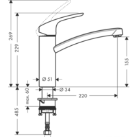 Смеситель Hansgrohe Focus 31806800 - Превью изображения №3 — Интернет-магазин Time-Shop