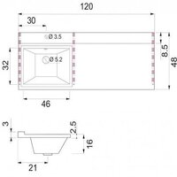 Умывальник Misty Гавана 120 D L - Превью изображения №6 — Интернет-магазин Time-Shop