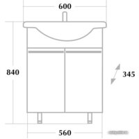  Onika Тумба под умывальник Селигер 60.10 (белый) [106006] - Превью изображения №3 — Интернет-магазин Time-Shop