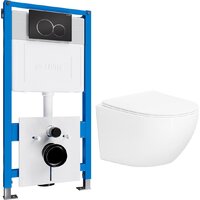 Унитаз подвесной Lauter Sulzdorf с микролифтом и кнопкой смыва 219704E (белый/черный) - Превью изображения №2 — Интернет-магазин Time-Shop