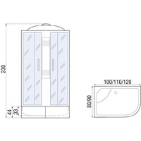 Душевая кабина River Nara XL 100/80/44 MT R - Превью изображения №16 — Интернет-магазин Time-Shop