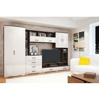 Стенка Горизонт Коста (МДФ венге-белый глянец) - Превью изображения №2 — Интернет-магазин Time-Shop