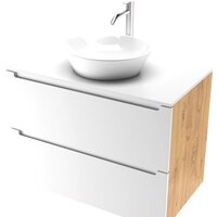ЗОВ Тумба под умывальник Дион 70 D70LHO0M9003MKV5-KP13W (белый матовый/дуб)