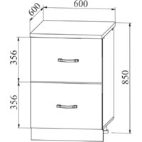 Шкаф напольный ДСВ Тренто СК2 600 (серый/белый) - Превью изображения №2 — Интернет-магазин Time-Shop