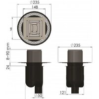 Трап/канал Berges Wasserhaus Platz Uno 150x150 090070 (матовый хром) - Превью изображения №6 — Интернет-магазин Time-Shop