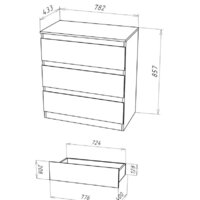 Комод НК-Мебель Stern Т-3 3-я 72674921 16мм (дуб сонома) - Превью изображения №4 — Интернет-магазин Time-Shop